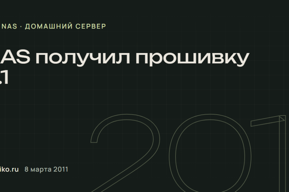 NAS получил прошивку 3.1